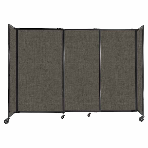 StraightWall Sliding Portable Partition 7'2" x 5' Mocha Fabric